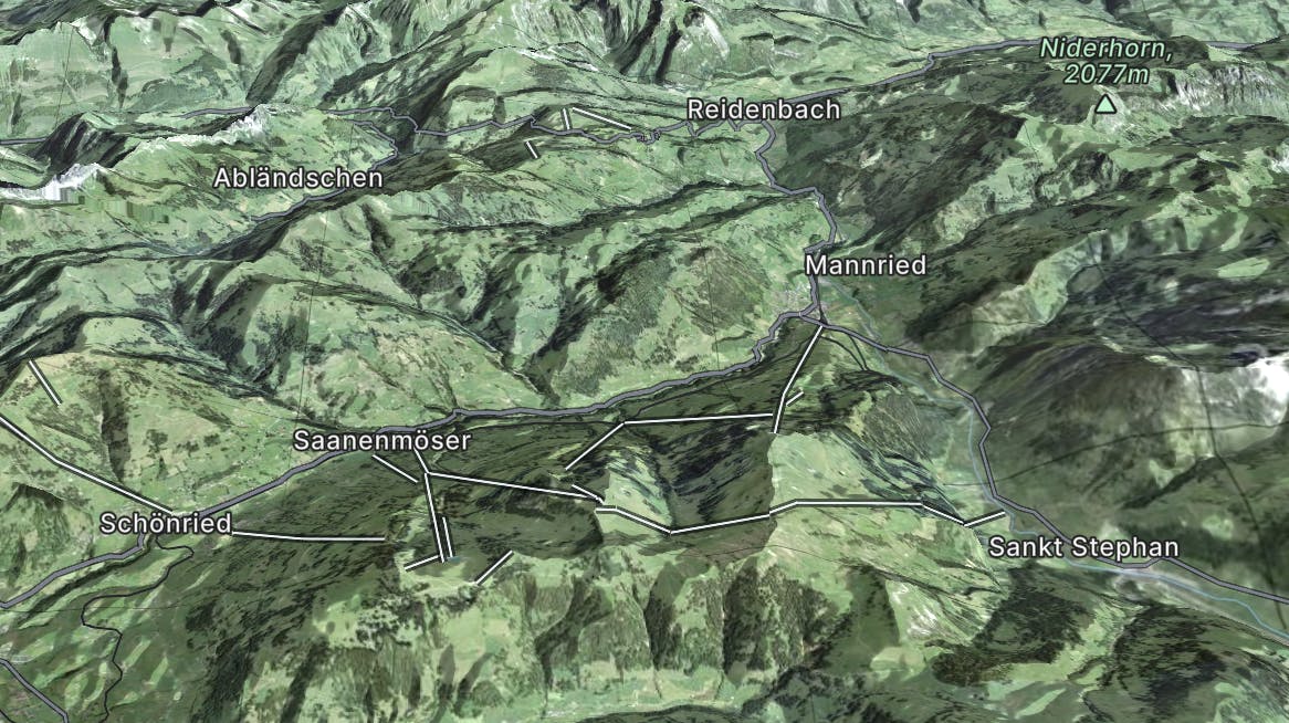 Schönried - Saanenmöser - Zweisimmen - St. Stephan Map
